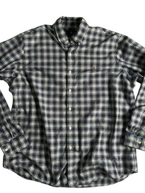 Ralph Lauren Navy & Green Plaid Button-Down Shirt